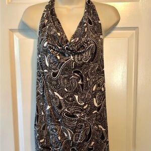 LOFT Black/White Paisley Halter Top